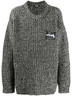 Raf Simons slogan-patch ribbed jumper