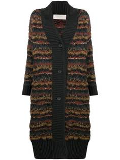 Gentry Portofino long striped knit cardigan