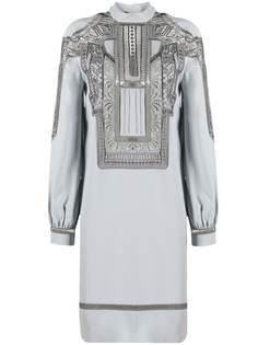 Alberta Ferretti платье мини с длинными рукавами и вышивкой