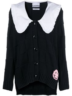 GANNI ruffled collar cardigan