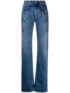 Off-White embroidered straight-leg jeans