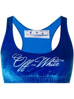 Off-White logo embroidered top