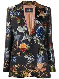 Etro жаккардовый пиджак с цветочным узором