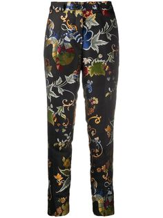 Etro жаккардовые брюки с эффектом металлик