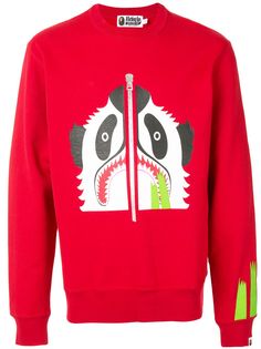 A BATHING APE® Panda print crew neck sweatshirt