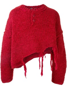 Yohji Yamamoto Destroyed Henley sweater