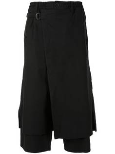 Yohji Yamamoto wrap-front cropped trousers