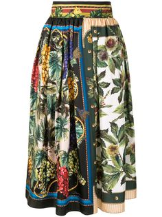 Dolce & Gabbana юбка с принтом и складками