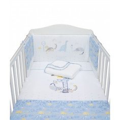 Набор для кроватки "Динозаврики" Mothercare, белый и голубой