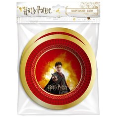ND Play Тарелки одноразовые бумажные Harry Potter 18 см (6 шт.) красный/золотистый