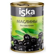 Iska Маслины в рассоле без косточек, жестяная банка 280 г 300 мл