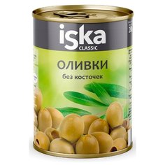 Iska Оливки в рассоле без косточек, жестяная банка 280 г 300 мл