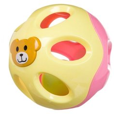 Погремушка BONDIBON Baby You Шар с медвежонком ВВ3123 розовый/желтый