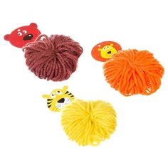 BONDIBON Набор для создания игрушки из помпона Забавные зверушки: лев, медведь, тигр (ВВ2690)