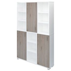 Стеллаж Мэрдэс ПУ-40-3 9 полок, материал: ЛДСП, ШxГxВ: 134х30х213.1 см, белый/нельсон Merdes