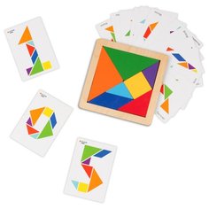 Головоломка Raduga Kids Танграм с карточками зеленый/оранжевый/голубой