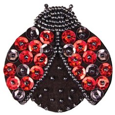 Клеvер Набор для вышивания бисером и пайетками Яркий патч Божья коровка 5.5 x 5.5 см (АФ19-072) Клевер