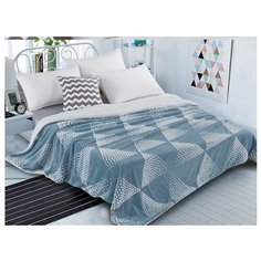 Плед Cleo Fluffy 180x200 см, белый/голубой