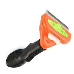 Щетка-триммер My Rules для кошек и собак мелких и средних пород черный/оранжевый