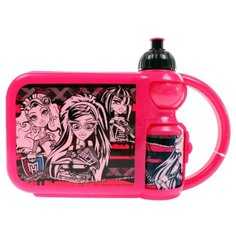 Stor Контейнер для бутербродов с бутылкой Monster High розовый/черный