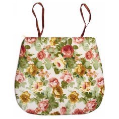 Подушка на стул Florento Цветение 40 х 35 см бежевый/зеленый/розовый