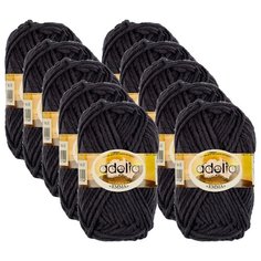 Пряжа Adelia Emma однотонная, 20 % шерсть, 80 % акрил, 50 г, 50 м, 10 шт., №25 т.серый