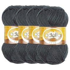 Пряжа Adelia Ivia, 100 % акрил, 62 г, 150 м, 4 шт., №153 т.т.серый