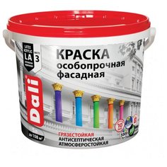 Краска акриловая DALI особопрочная Фасадная влагостойкая моющаяся матовая 5 л 1 (A/BW)