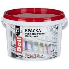 Краска акриловая DALI особопрочная Фасадная влагостойкая моющаяся матовая 2.5 л 1 (A/BW)