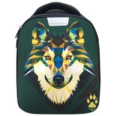 №1 School Ранец Light Волк (975164), зелeный