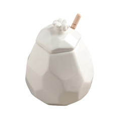 Доляна Емкость для меда Эстет. Пчелка с ложкой, 550 мл белый