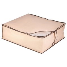 Доляна Кофр для хранения одеял,подушек и пледов, 50 х 58 х 19 см бежевый/коричневый