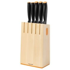 Набор FISKARS Functional form 5 ножей с подставкой бежевый/черный