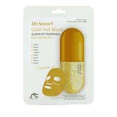 Rainbowbeauty тканевая маска омолаживающая с астаксантином Dr.Smart Gold Foil Mask, 25 мл