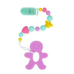 Прорезыватель Жирафики Пряничный человечек 939673 голубой/розовый