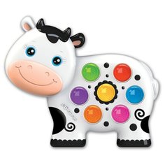 Развивающая игрушка Азбукварик Веселушки Коровка белый/черный