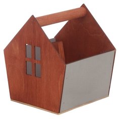 Ящик Дарите счастье скворечник 15×16,5×18,5 см серый/коричневый