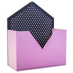 Кашпо Дарите счастье конверт, 18×8×22 см розовый/черный/горох