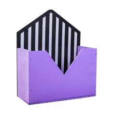 Кашпо Дарите счастье конверт, 18×8×22 см фиолетовый/черный/полоски