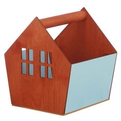 Ящик Дарите счастье скворечник 15×16,5×18,5 см коричневый/голубой