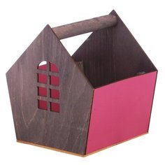 Ящик Дарите счастье скворечник 15×16,5×18,5 см серый/бордовый