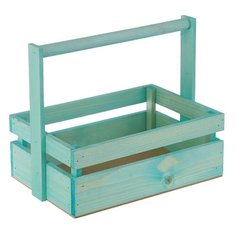 Ящик Дарите счастье массив сосны с ручкой 30×12×21 см бирюзовый