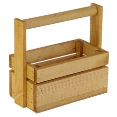 Ящик Дарите счастье массив сосны с ручкой 20×9×11 см бежевый