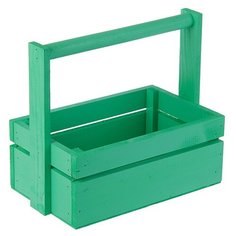 Ящик Дарите счастье массив сосны с ручкой 25×10.5×16 см зеленый