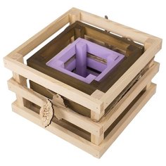 Ящик Дарите счастье набор 3в1 Поздравляю 10×10×10, 15×15×11, 20×20×13 см серый/коричневый/сиреневый