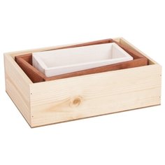 Ящик Дарите счастье набор 3 в 1 с шильдиком Дари улыбки бежевый/белый/коричневый