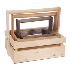 Ящик Дарите счастье набор 3 в 1 с шильдиком и ручкой Только для тебя 30×21×26 см бежевый/желтый/коричневый