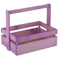 Ящик Дарите счастье массив сосны с ручкой 30×12×21 см сиреневый
