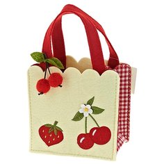 ENS Корзина декоративная Фруктовый сад 15,5х10х25 см белый/красный
