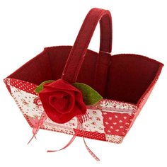 ENS Корзина декоративная Алая роза 21х17х18 см красный